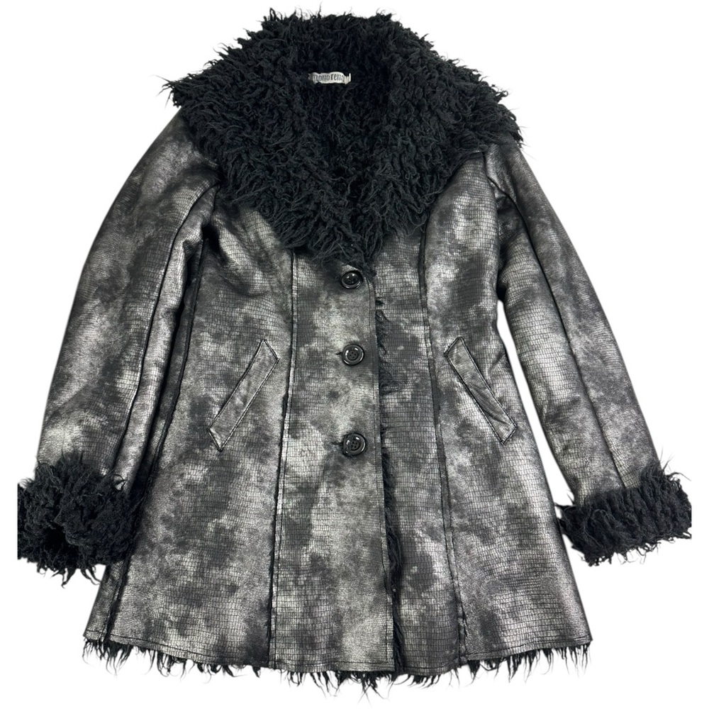 Monoreno Black Metallic Sliver Penny Lane Jacket Size Large - Picture 3 of 8
